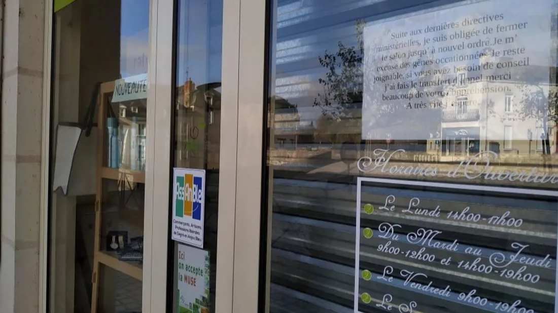 Un commerce fermé à Segré-en-Anjou Bleu en novembre 2020.